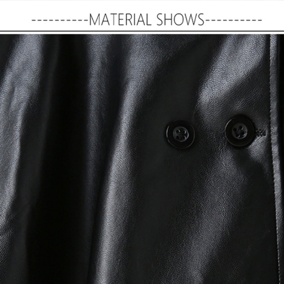 🎀NEW Princess Black Faux Leather Ruffles, Long Sleeve England Style Dress - Picture 4 of 7